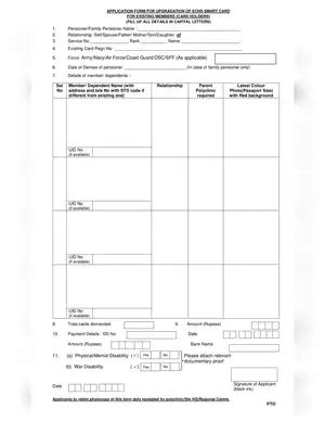 www echs smart card upgradation form|echs beneficiary mob update.